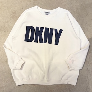 1990s DKNY SWEAT SHIRT LOGO WHITE