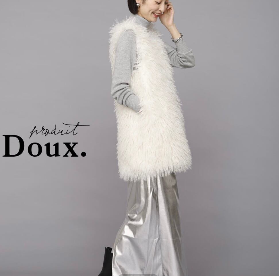 Doux】毛足長めファーベスト(ホワイト) | sayuselect