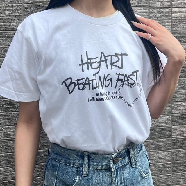【即納】英字レタリングプリントTシャツ
