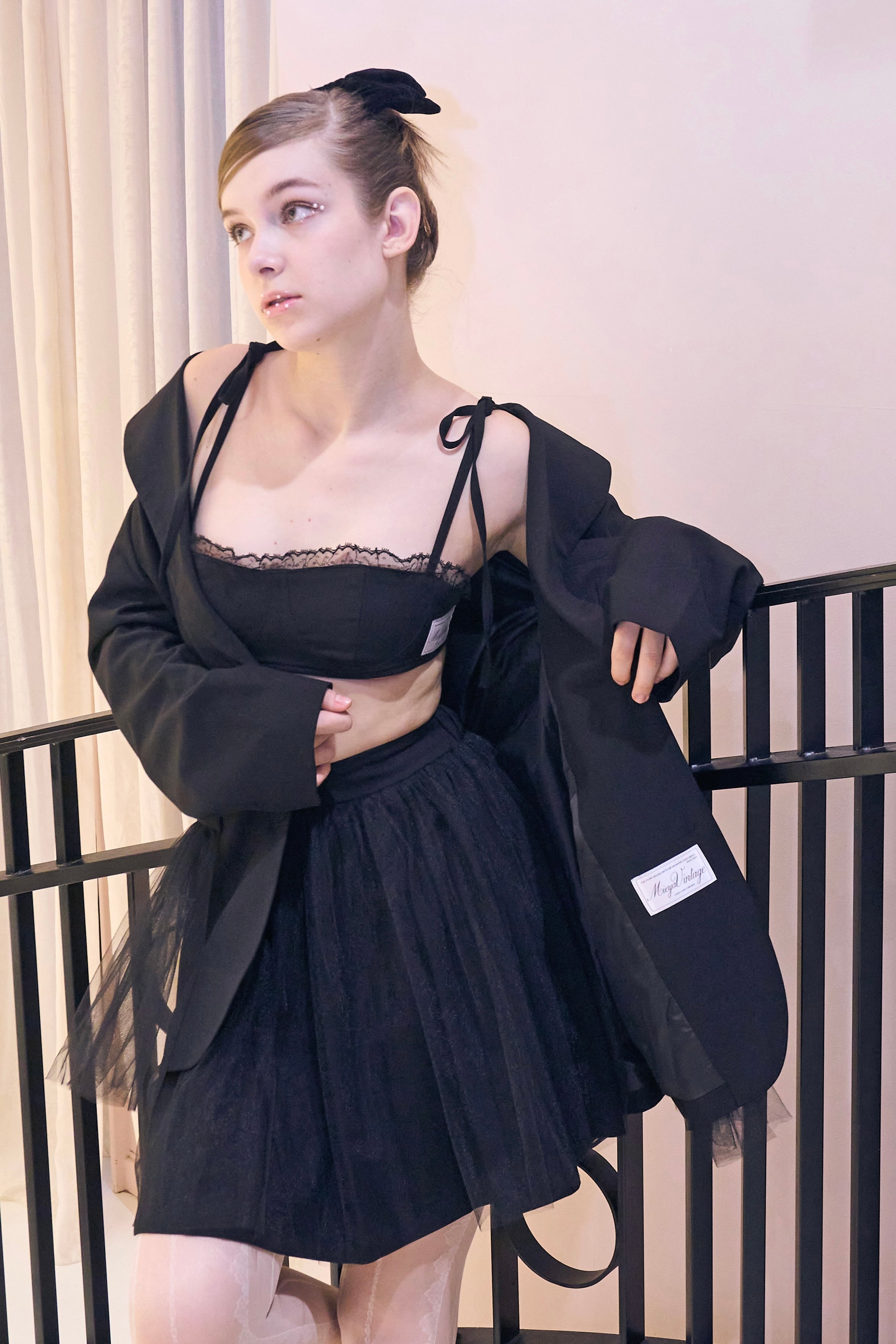 LADY LAYER BUSTIER -BLACK- | mieya mieya