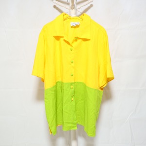Bi-color Short Sleeve Shirt Yellow×Light Green