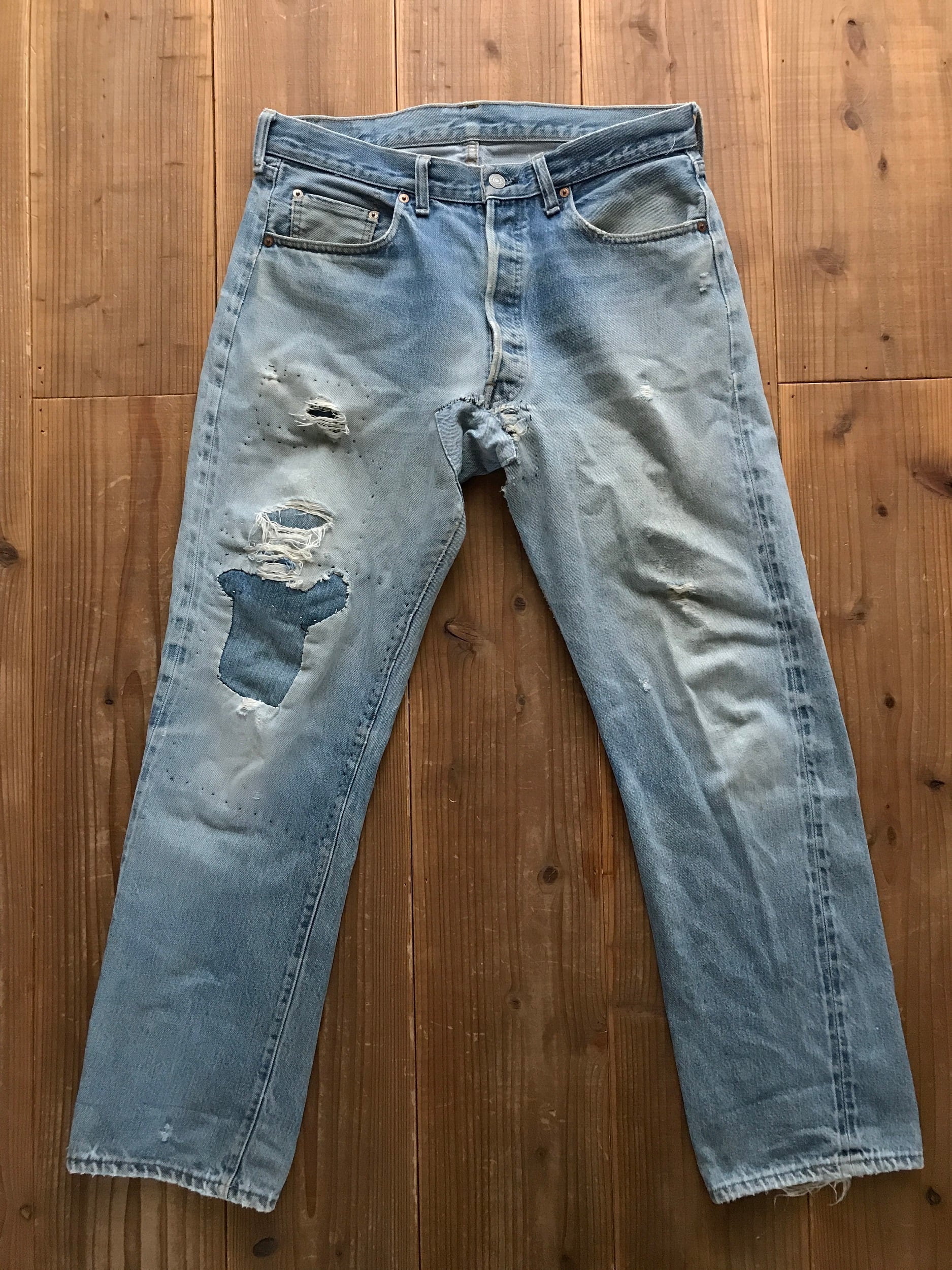 70's Levi's 501 66後期 2ボタン リペア跡多数 | Garage Vintage 