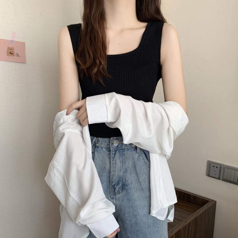 ブラックサマーニットショートコート 夏物 試着室82607100157