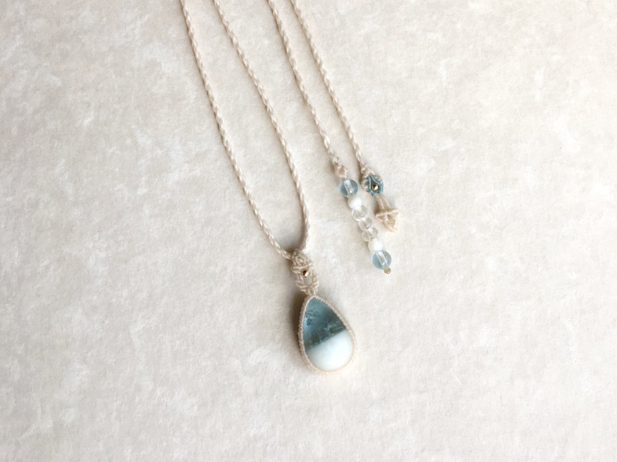 バイカラーアクアマリン macrame necklace | H＋／i＋