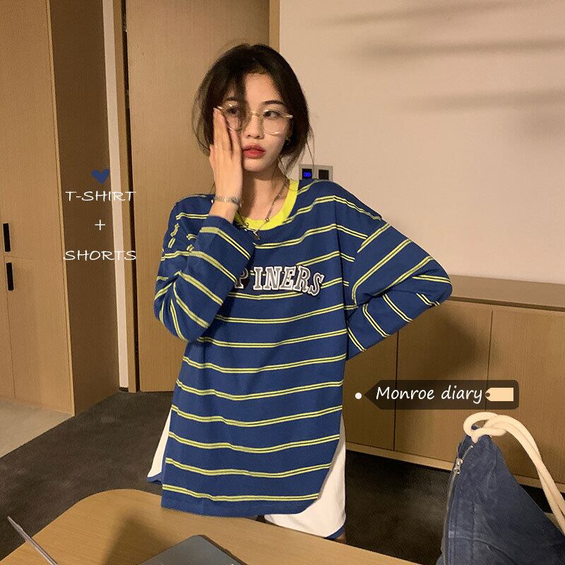 スタイルサマーストライプTシャツ ショーツ 大人ガーリー スウィート キュート カジュアル 夏物 ブルマー モンロー57740921297