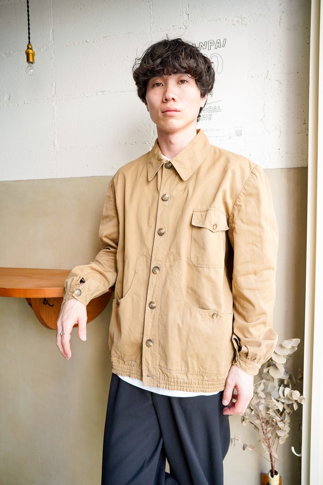【1970s】"French Vintage" Cotton & Polyester Hunting JKT / 6-347