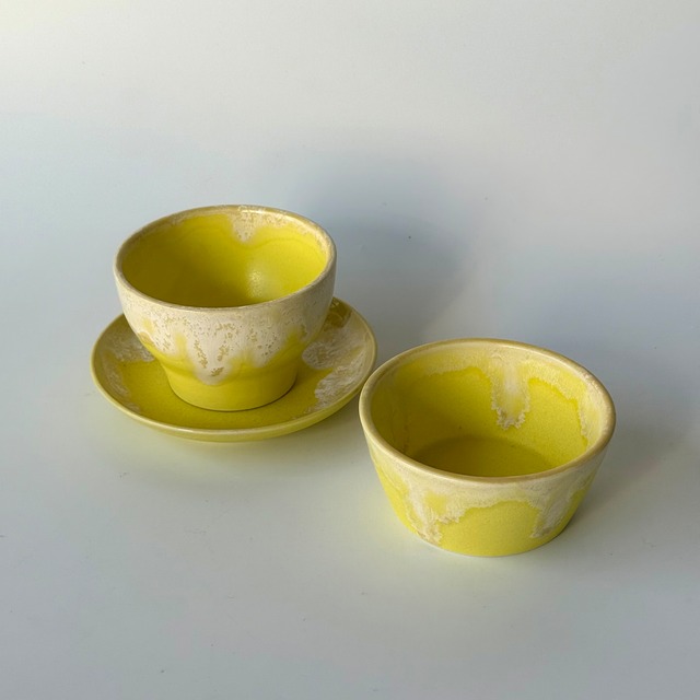 NAOKO HATA CERAMICS Melt series Kobachi L - Lemon yellow