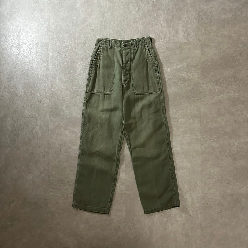 50-70s アメリカ軍 OG-107 コットンサテン ベイカーパンツ フロント