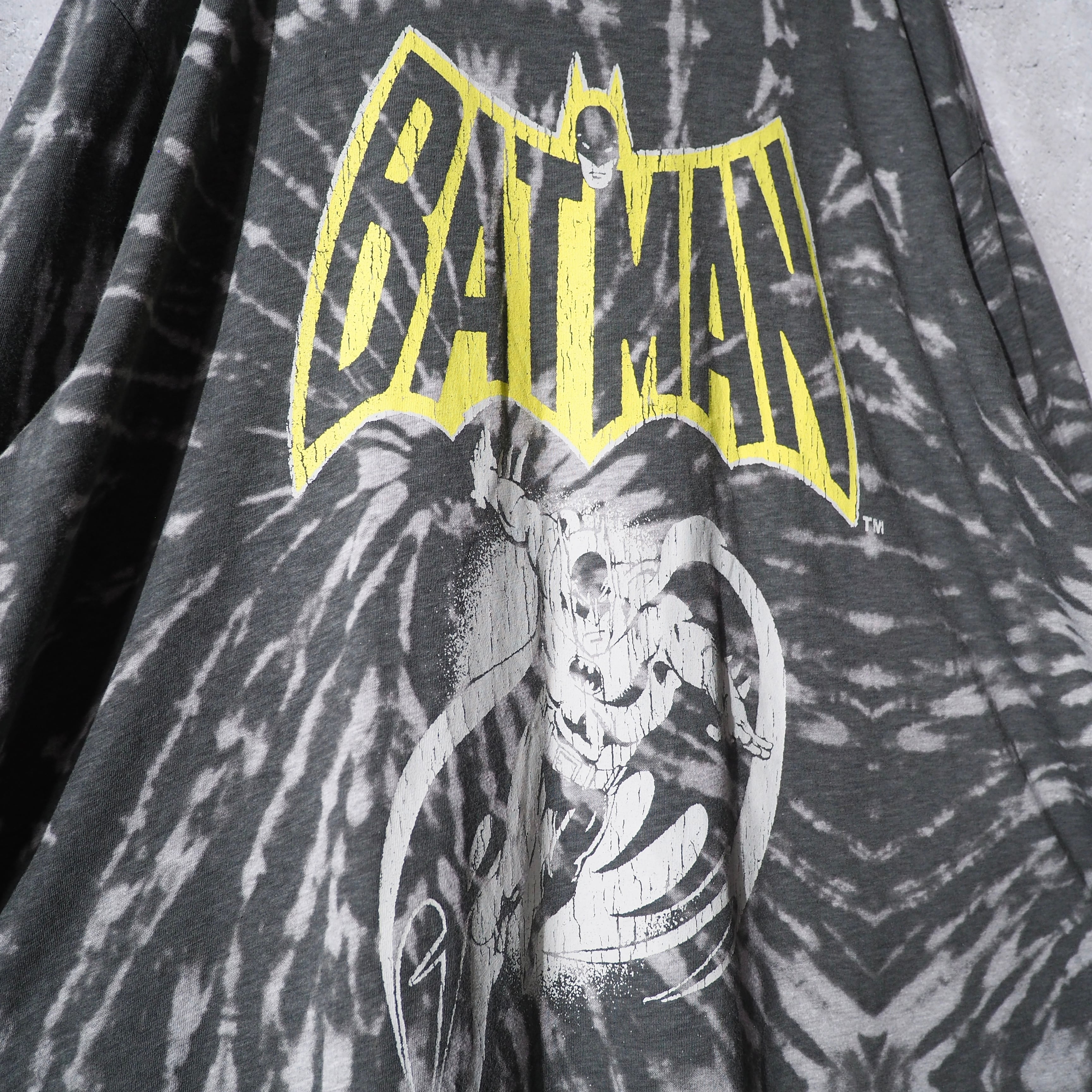 ” BATMAN ” Faint printed Tie dye dyeing long sleeve Tee