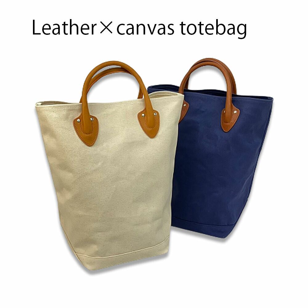 レザーハンドル キャンバストートバッグ ヘビーオンスキャンバス | andco