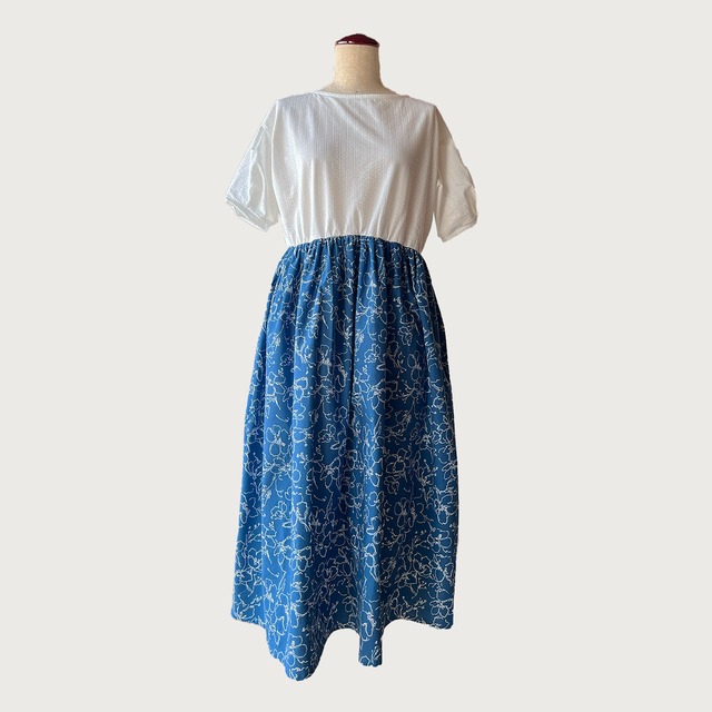 大人可愛い レトロ 切り替えワンピース｜ブラック×ホワイト｜画像3