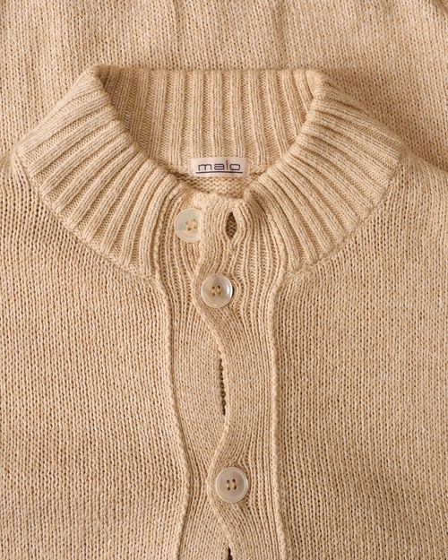 [1990s] "malo" Cotton Linen Ribbed Knit Jacket (Made in Italy)