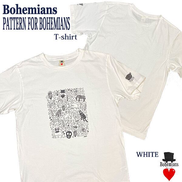 PATTERN FOR BOHEMIANS SHORT SLEEVES T-SHIRTS Lサイズ WHITE パターンフォーボヘミアンズ半袖Tシャツ L ホワイト BOHEMIANS ボヘミアンズ 日本製