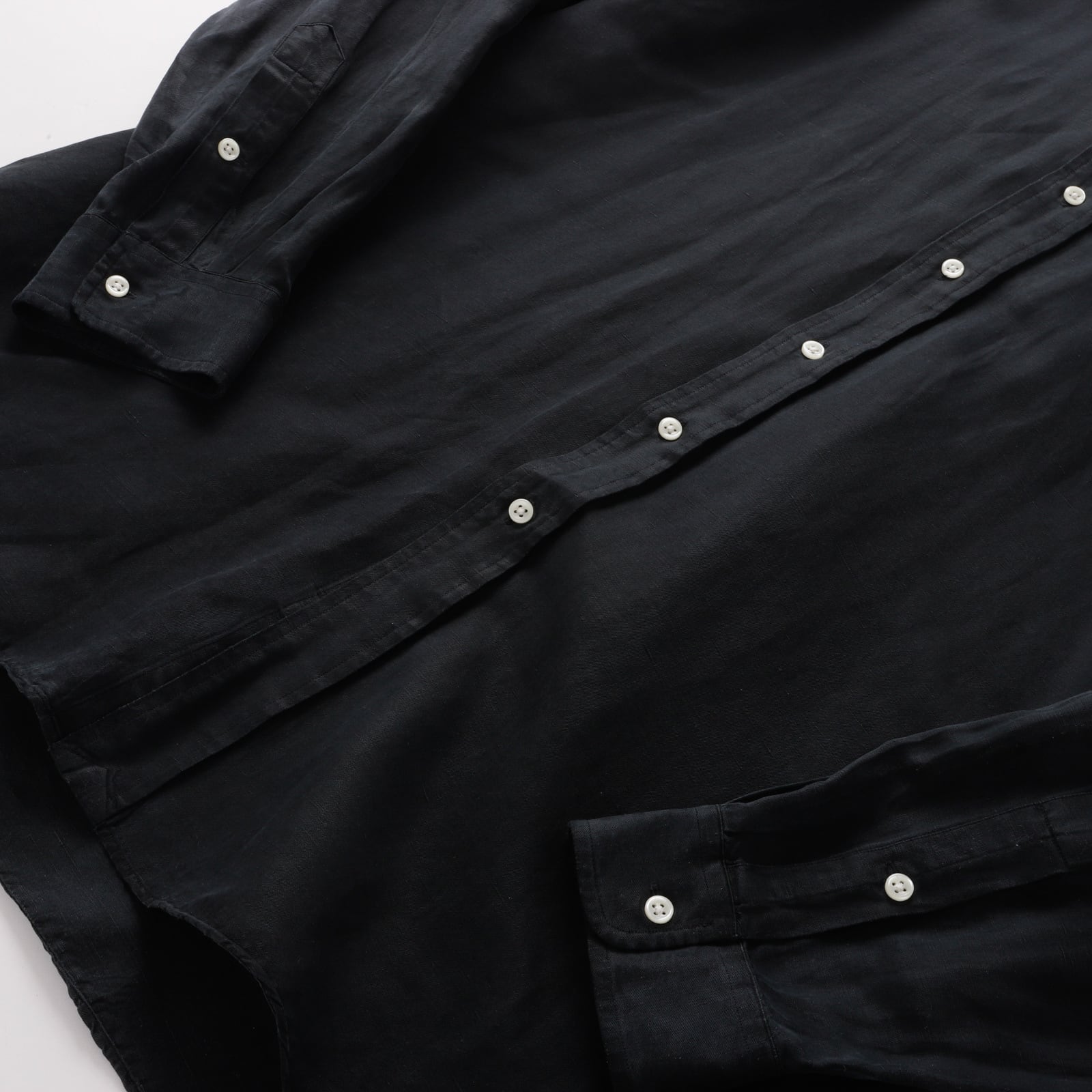 極美品】80s Ralph Lauren special silk linen shirt Black 