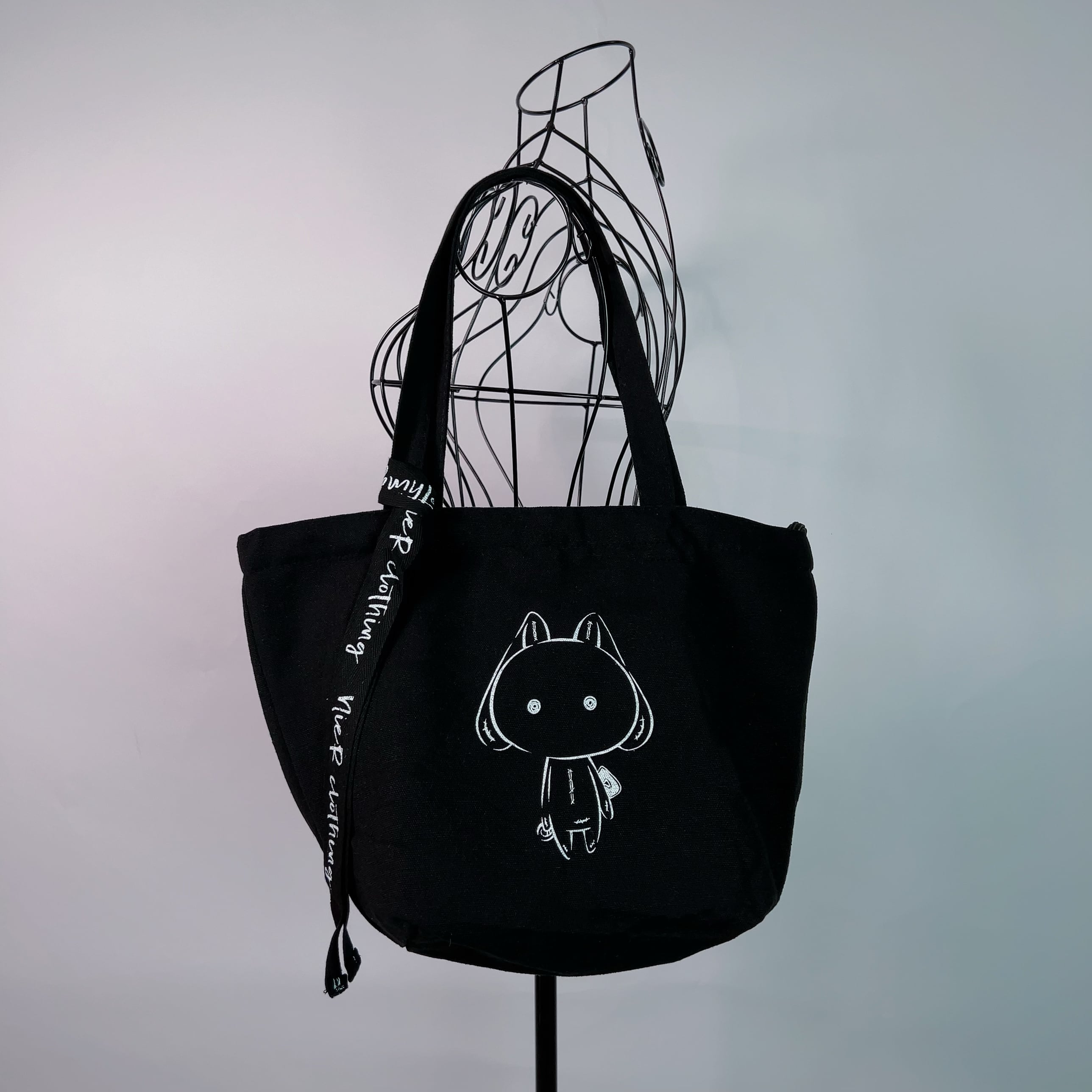 ゆるnierちゃんトートバッグ Black Ver Nier Clothing