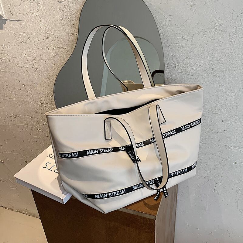 シンプルなレディース大容量バッグ女性2020新しい流行のファッションワイルドワンショルダービッグバッグネットレッドポータブルトートバッグ 手作りハンドバック2850284110