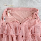 社交ダンス 衣装 スカート ピンク系 チャコット Chacott 無地 シンプル レッスン 練習 淡い チュール くすみピンク 上品 かわいい パーティー レース  花 フリル