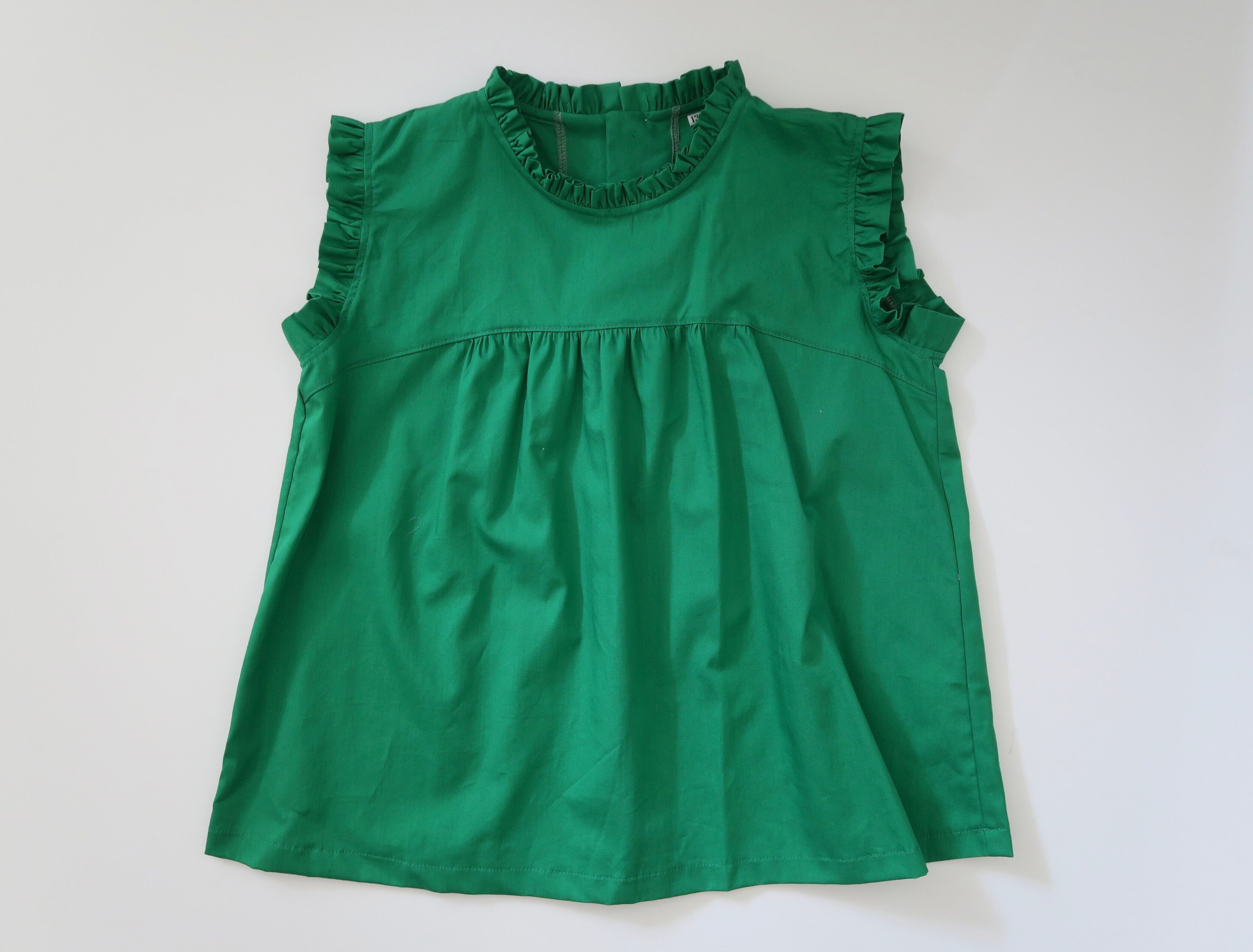 Frill blouse 130 green | mit baby&kids wear