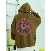 6色展開 裏起毛 スケルトンタコ パーカー T592