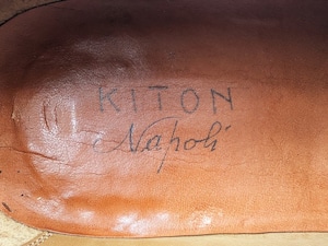 ★定価40万円超・極上品★ キートン Kiton　極上オーストリッチレザーダービー　ダークブルー　サイズ8