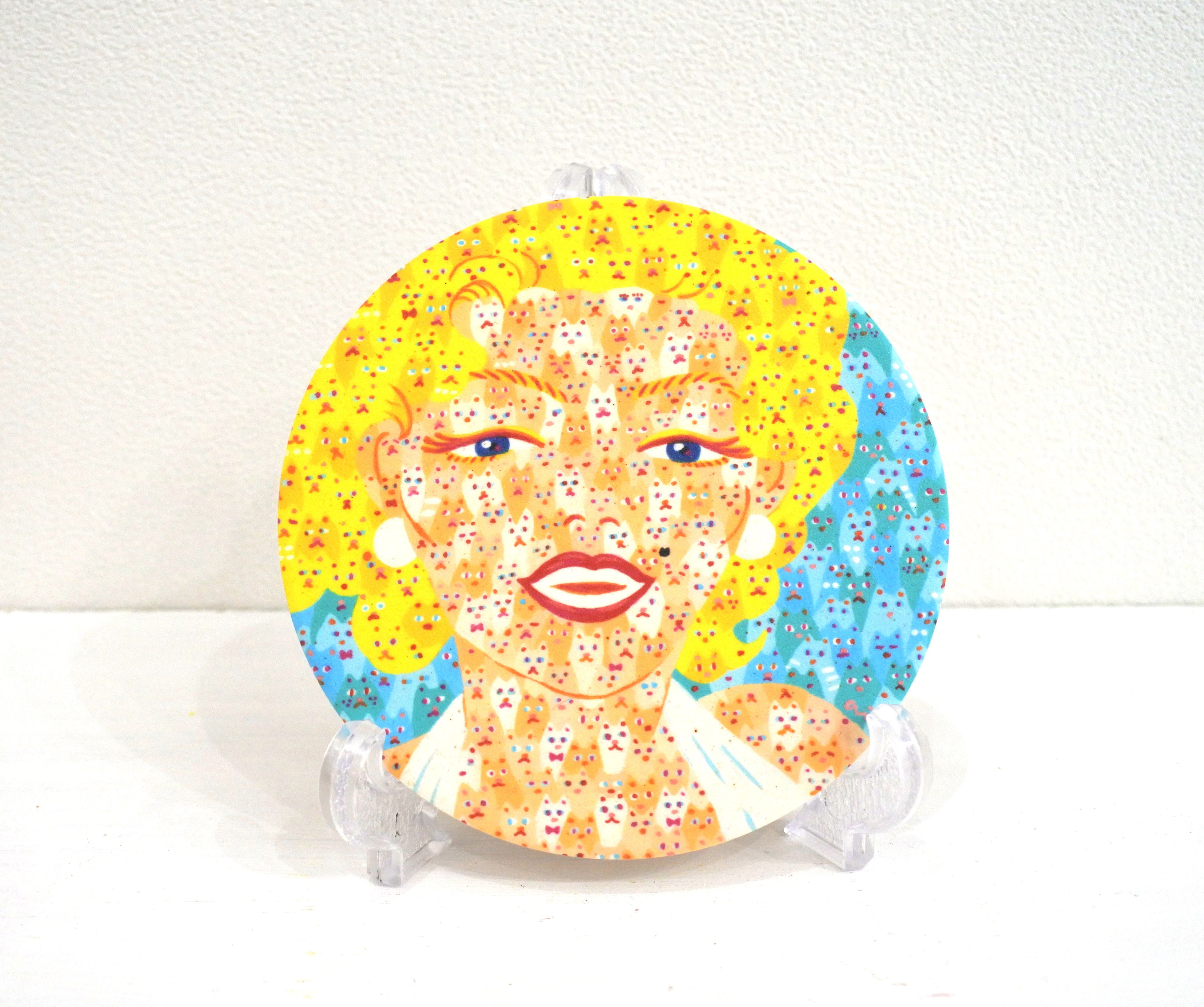 美濃焼コースター 「ニャリリン」 Mino ware coaster - Nyarilyn | ai