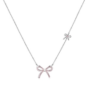 ペンダント おしゃれ キラキラ 結び目 リボン ネックレス