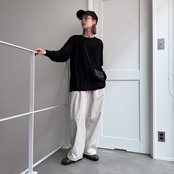 シアーリラクシークルーネックCS/ブラック