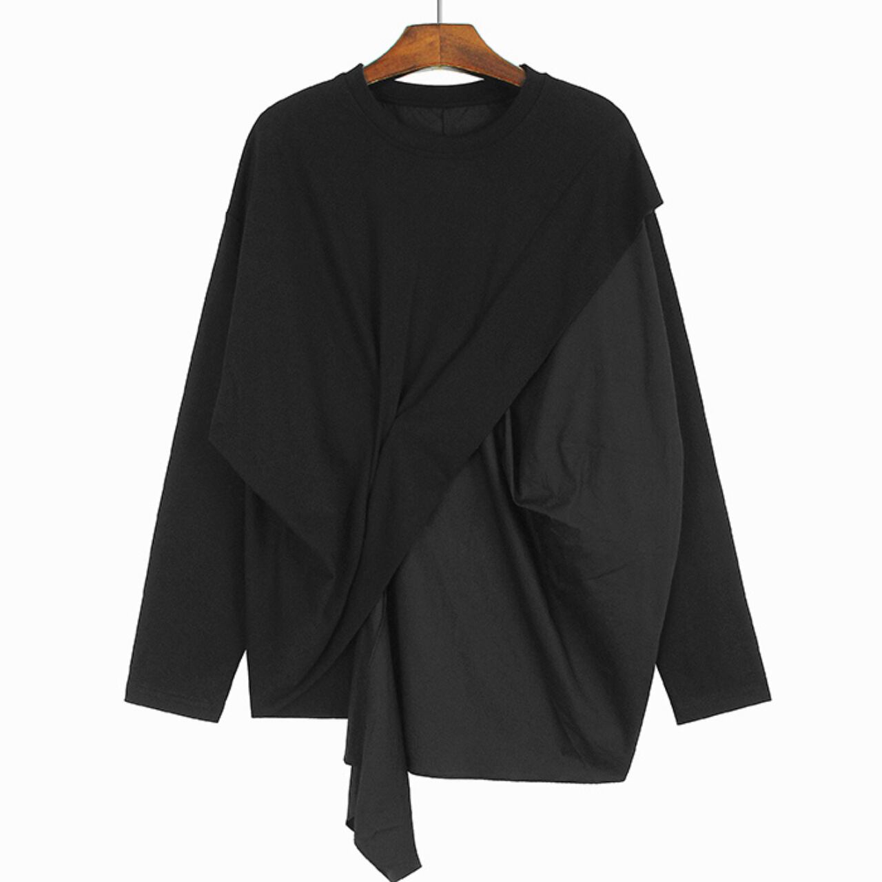 asymmetric twist design cut and sew L0131