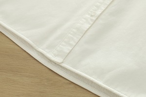 刺繍入りフリルスタンドカラー 裏起毛長袖シャツ H 28258