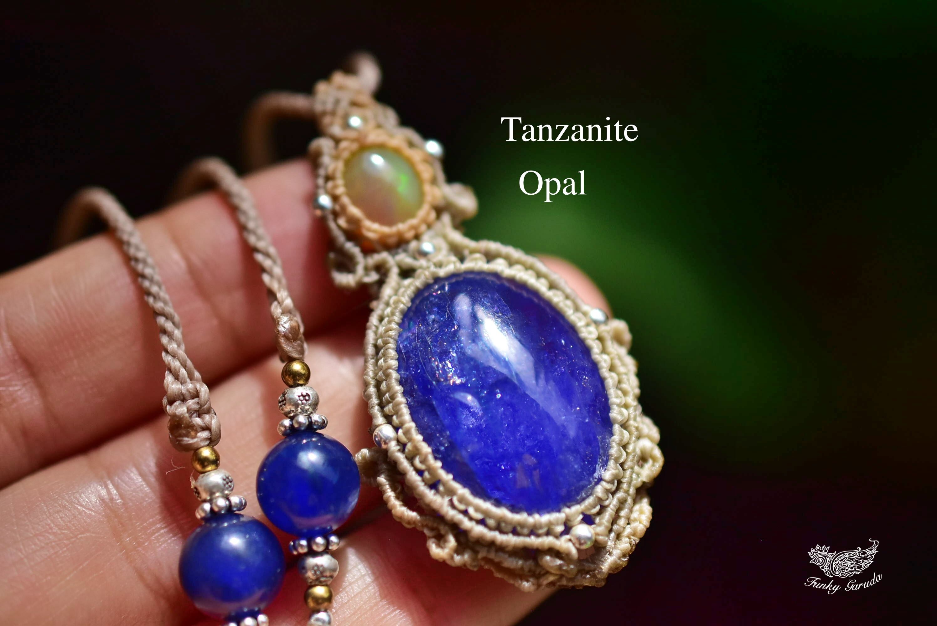 蒼い龍宮の世界★エチオピアオパールと虹入りタンザナイトtanza007