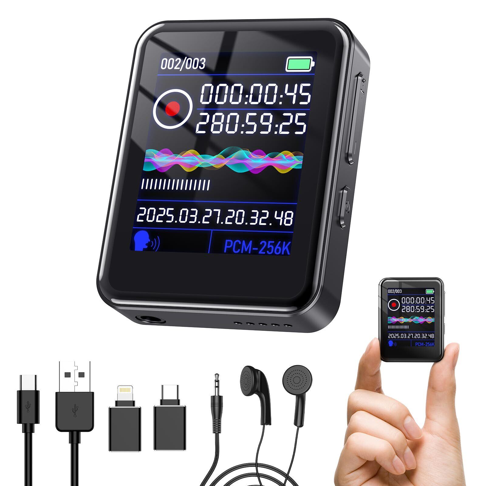 Zyvrex ボイスレコーダー 小型 ICレコーダー【32G大容量&50時間連続