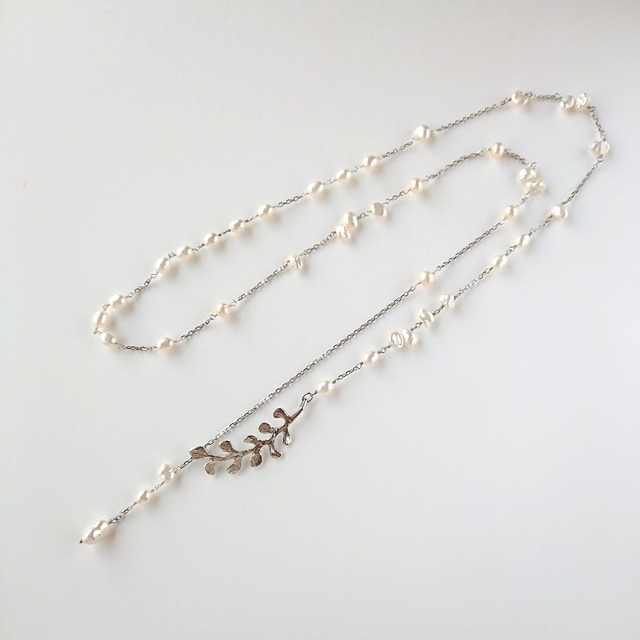 leaf long necklace N001