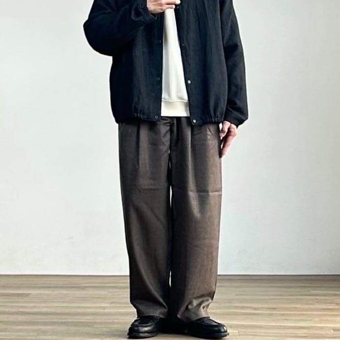 25AW》【STILL BY HAND】WOOL SAXONY WIDE EASY SLACKS スティルバイ