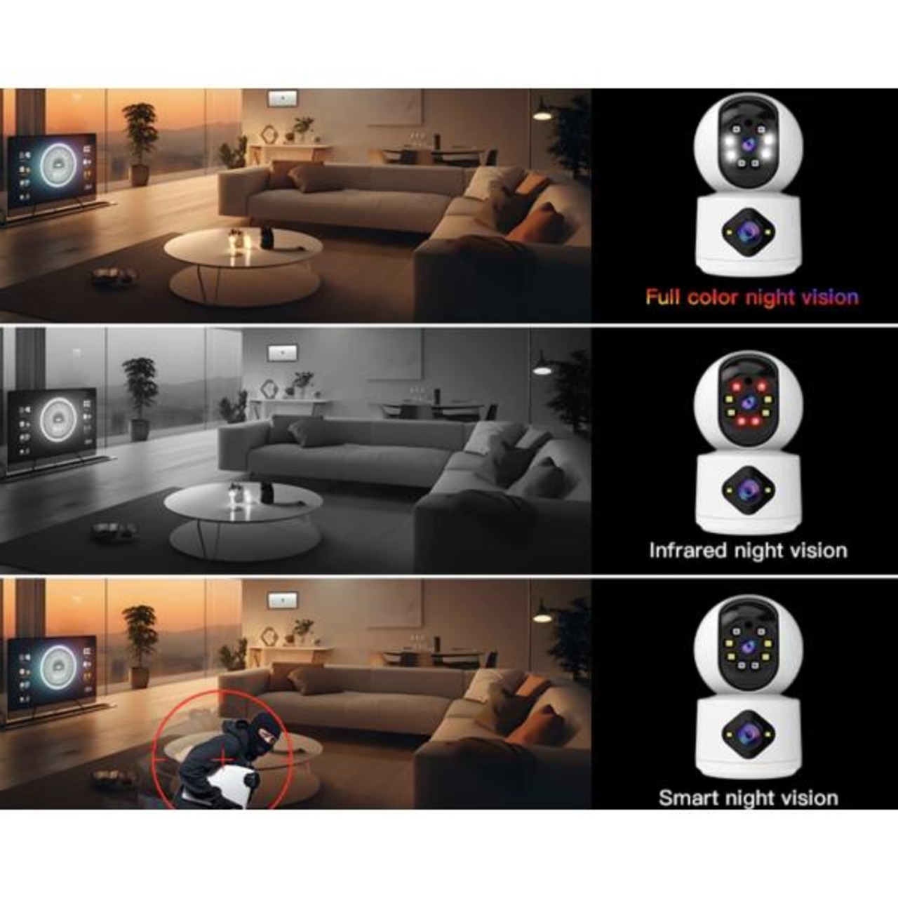 Formosa Japan 死角なし 2レンズ 500万画素 Wi-Fi IP フルHD Camera 無線LAN 夜間対応 屋内 防犯カメラ ネット