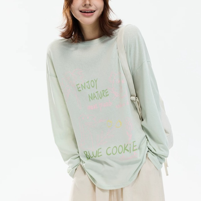 hand-drawn graphic long tee　ハンドドローインググラフィックロングティー　J2103
