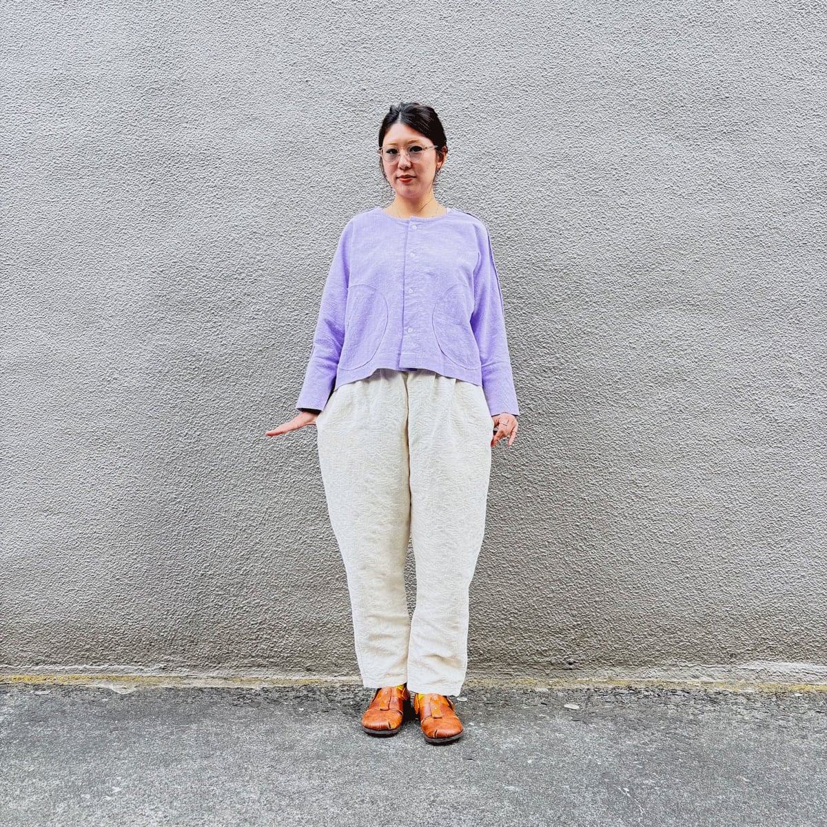 テーパードパンツ　和紙