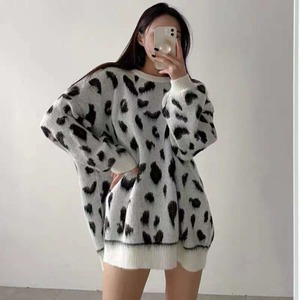 レオパード柄　ニット　AJ222-6298