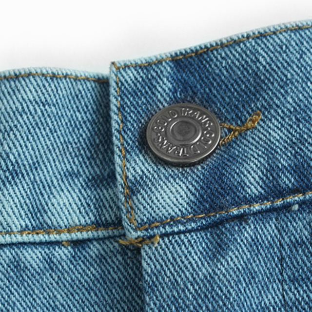 denim panel pleated skirt L0116