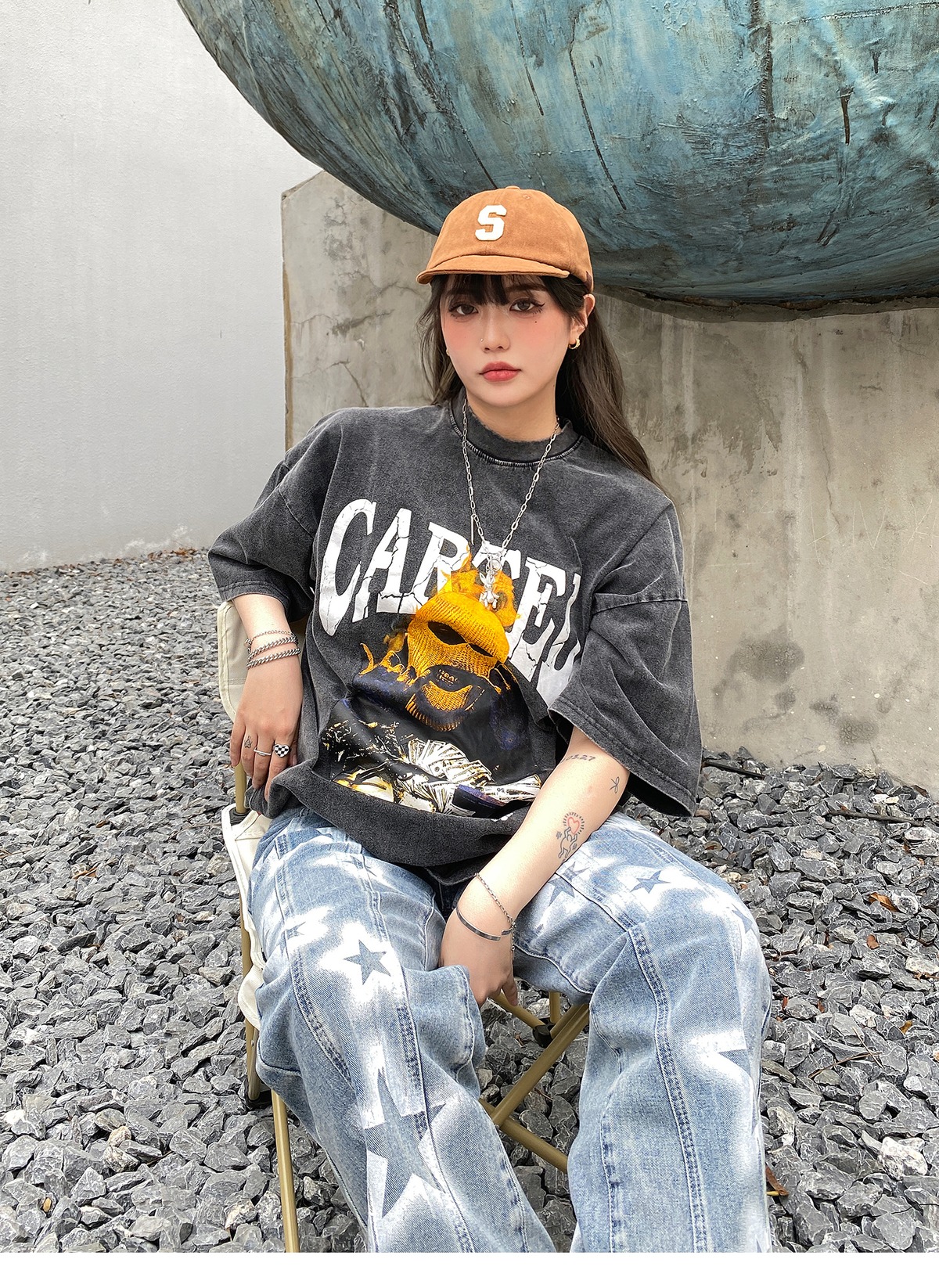 プリント半袖Tシャツ オーバーサイズ 半袖Tシャツ Tシャツ レディース 