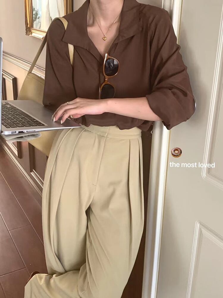 シャツ ルーズ ビッグFスモールZ韓国4144891766