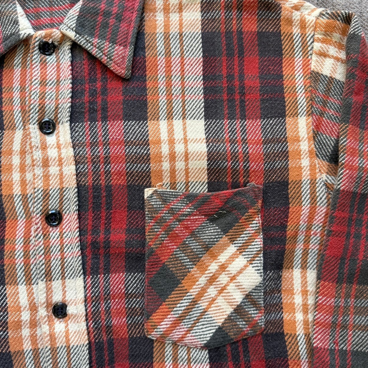 70s～80s JAMAICA製 SEARS flannel shirt シアーズ ネルシャツ