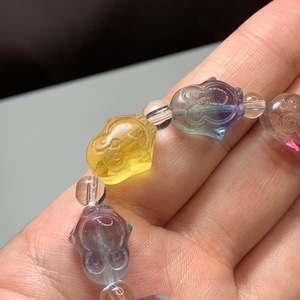 4.カラフルペンギン☆フローライト ブレスレット