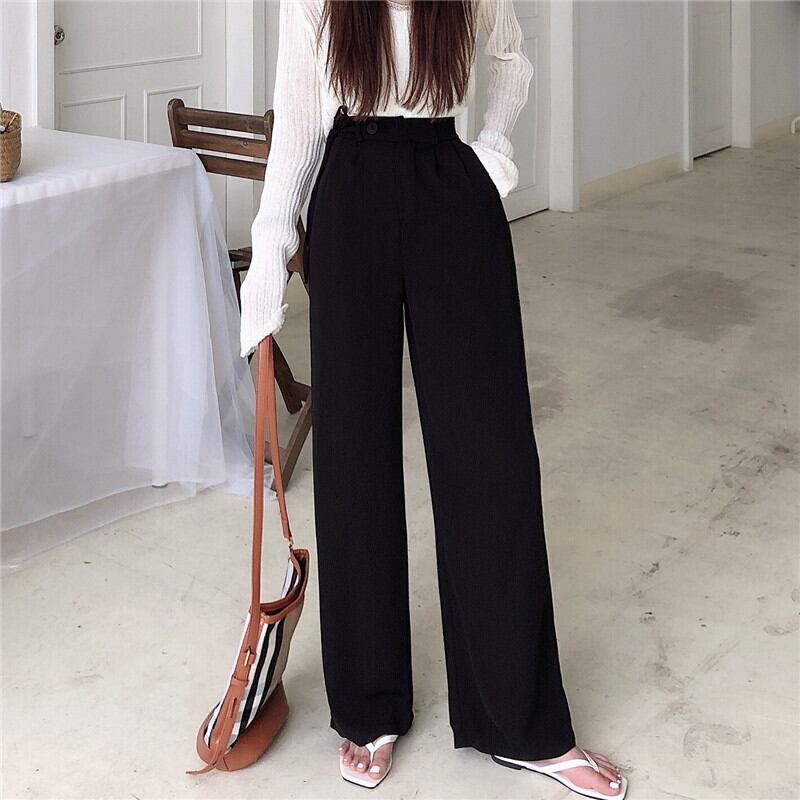 パンツ スプリングオータムハイウェスト薄手 レース 春物 秋物 レースアップ 1号婦人30825431586