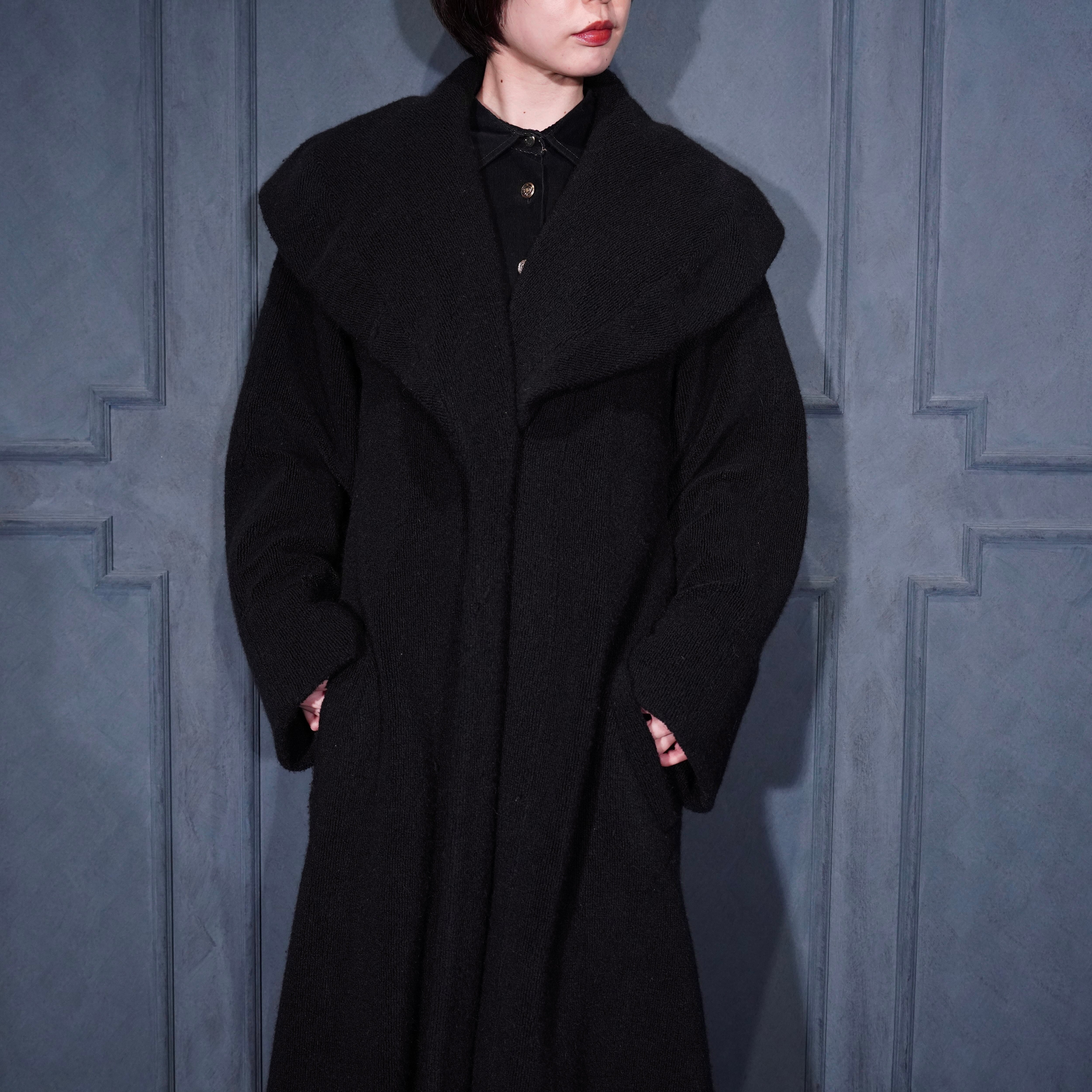 ISSEY MIYAKE BIG COLLAR DESIGN SILK WOOL OVER COAT/イッセイミヤケ