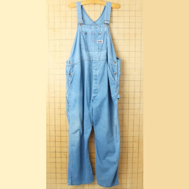 80s USA製 OSHKOSH ヒッコリーストライプ デニム ペインターパンツ W31