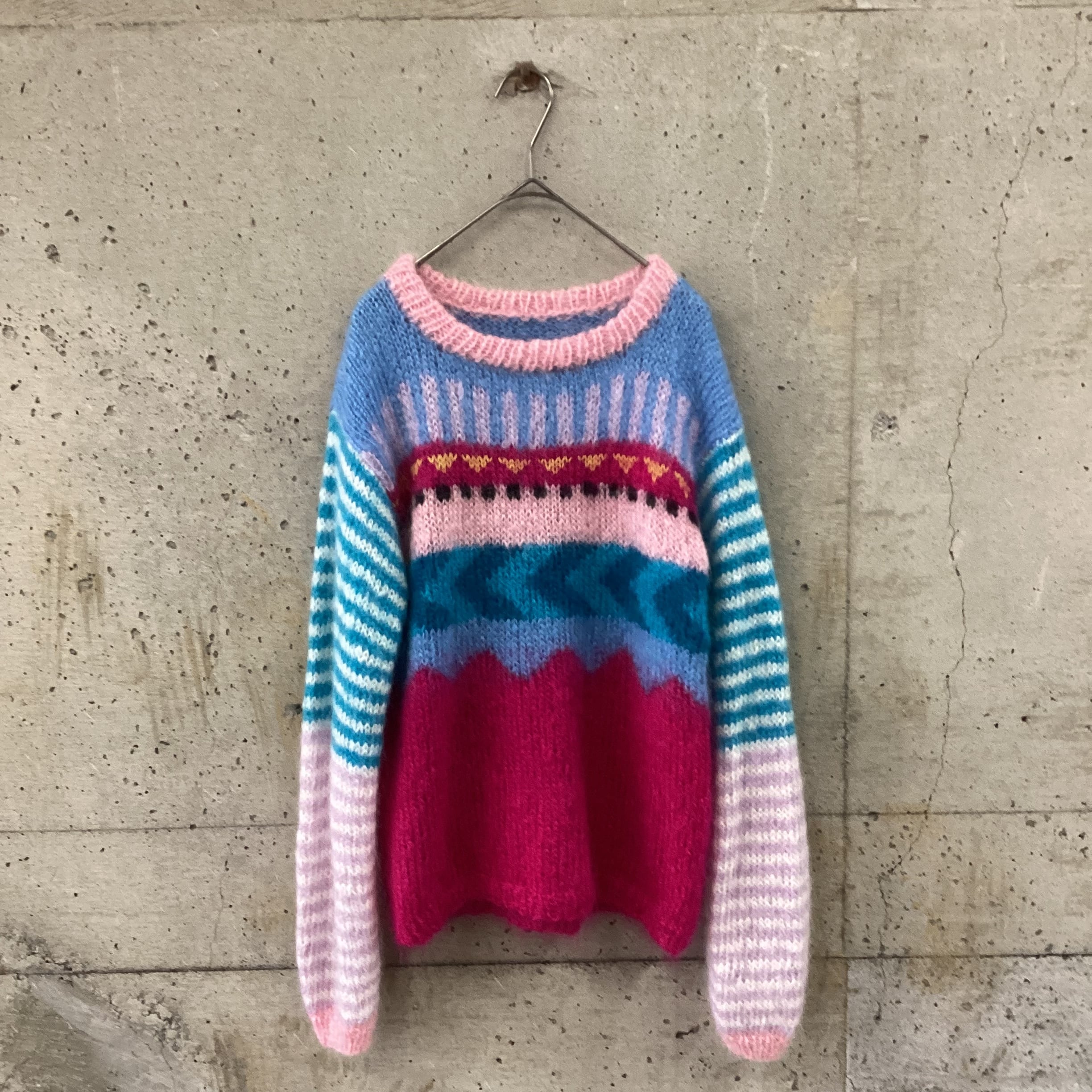 Colorful mohair knit