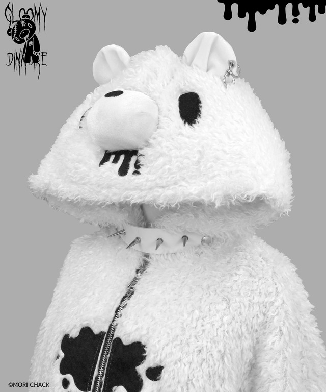 【GLOOMY×DimMoire】グルーミーボアパーカー【White】