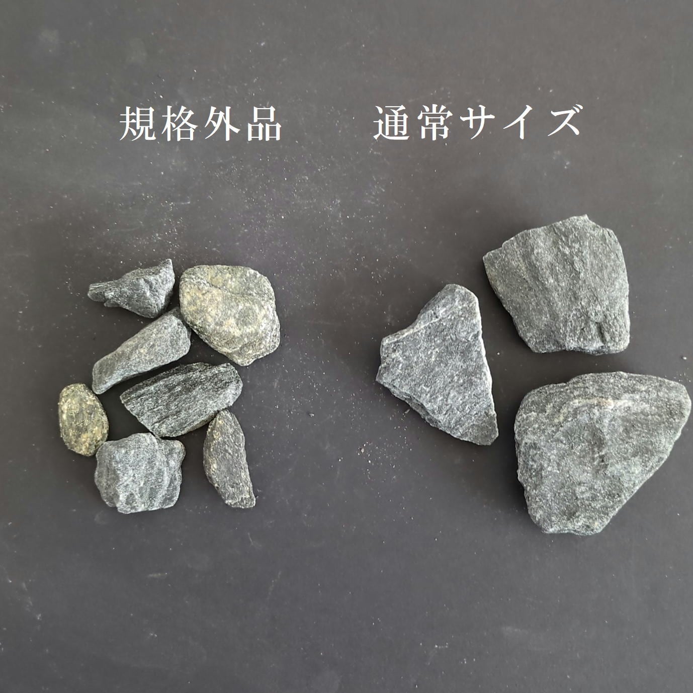 規格外品】黒斧石（細） 200g入り【レイアウト用・石段作りに】 | 苔