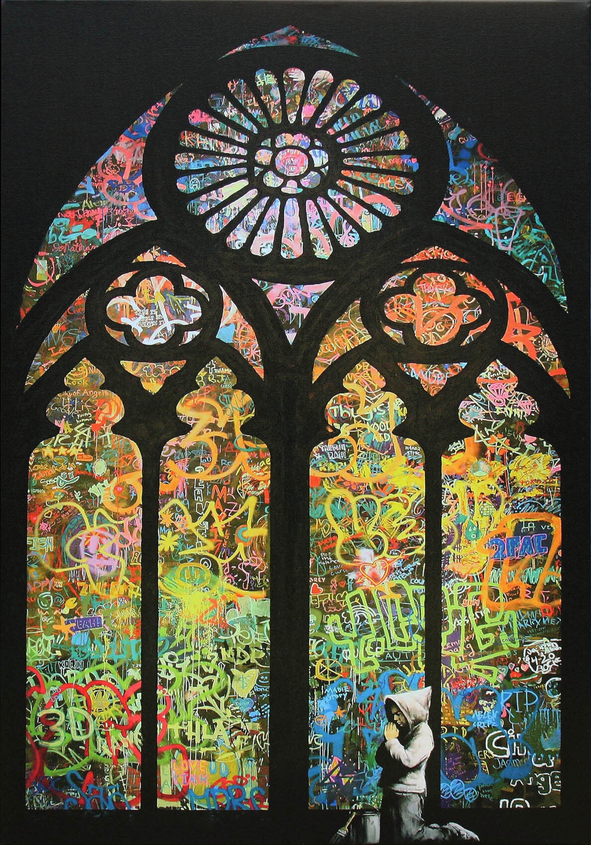 バンクシー「ステンドグラス大聖堂/Stained Glass Cathedral」展示用