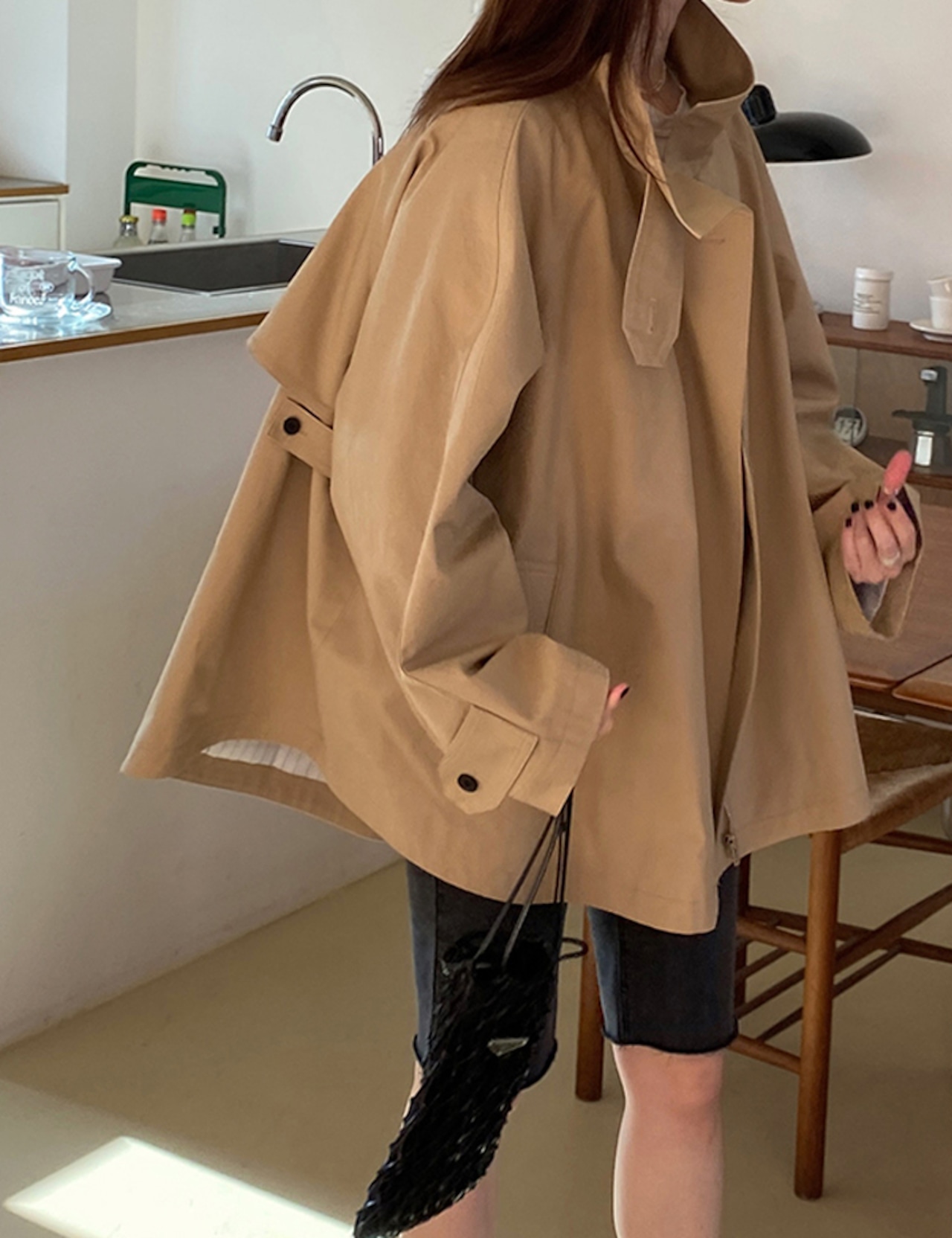 【新作5%OFF・3日間】Merci Half Trench-Coat_2colors